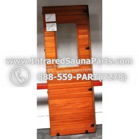 WOOD SAUNA WALLS - HEMLOCK WOOD SAUNA PANEL WITH GLASS ( 69.5" x 25" ) L R 6