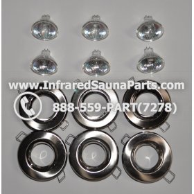 COMPLETE LIGHT ASSEMBLY 12V - COMPLETE LIGHT ASSEMBLY 6 HOUSING IN SILVER FINISH WITH 6 BULBS 12V 1