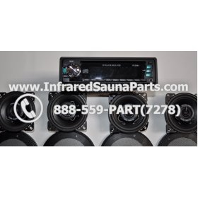 COMPLETE STEREO + SPEAKERS + COVERS - COMPLETE STEREO SYSTEM PC-3681 GREEN WITH 4 SPEAKERS 4